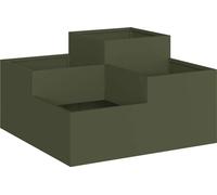 vidaXL Pot de fleurs de jardin vert olive 100 x 100 x 48 cm acier