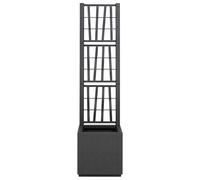 Vidaxl Pot De Jardin Gris Foncé Avec Treillis - 36x36x140 Cm