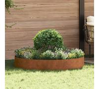 vidaXL Anneau de jardinière Marron 120 x 120 x 20 cm Acier patiné, Cercle de Jardin en métal Moderne, élément de décor sculptural, Cadre en Acier Durable pour tes Plantes, Design Minimaliste