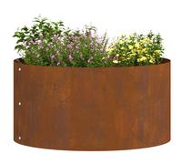 vidaXL Pot en acier corten Acier corten Moyen Incrustations décoratives