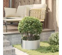 vidaXL Pot en métal gris Galvanisé Métal Petit Incrustations déco