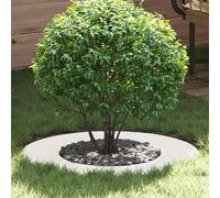 vidaXL adapté pour Anneaux d'arbre Plats 5 pcs Blanc Ø40 / 70 cm Acier, Décor Moderne pour Jardin et terrasse, Protecteur d'arbre Durable, Accessoire de Jardin, Garde-Racines