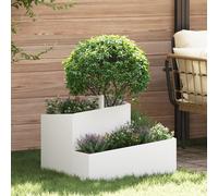 vidaXL Pot en plastique Blanc Plastique Moyen Incrustations décoratives