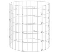 vidaXL Poteau à Gabion Circulaire Panier de Gabion Jardinière de Jardin Bac Plantes Terrasse d'Extérieur Acier Galvanisé Ø50x50 cm