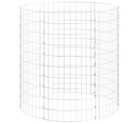 vidaXL Poteau à Gabion Circulaire Panier de Gabion Jardinière de Jardin Bac Plantes Terrasse d'Extérieur Acier Galvanisé Ø100x100 cm