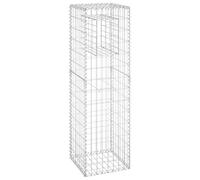 vidaXL Poteau à Panier de Gabion Poteau à Jardinière de Gabion de Patio Jardin Terrasse Extérieur Projets de Jardinage 151262 Gris G