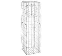 vidaXL Poteau à Panier de Gabion Poteau à Jardinière de Gabion de Patio Jardin Terrasse Extérieur Projets de Jardinage 40x40x140 cm Fer