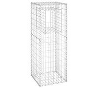 vidaXL Poteau à Panier de Gabion Poteau à Jardinière de Gabion de Patio Jardin Terrasse Extérieur Projets de Jardinage 50x50x140 cm Fer