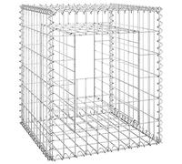 vidaXL Poteau à Panier de Gabion Poteau à Jardinière de Gabion de Patio Jardin Terrasse Extérieur Projets de Jardinage 50x50x60 cm Fer