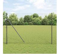 vidaXL Poteaux de clôture 13 pièces Gris Ø32 mm 200 cm Acier galvanisé 42004215
