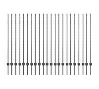 vidaXL Poteaux de clôture 44 pcs Gris 180 cm Acier, Clôture de jardin et de terrasse, moderne, style minimaliste, barrière réglable en hauteur, bordure sécurisée.