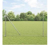 vidaXL Poteau de clôture – Barrière jardin – Acier galvanisé thermolaqué