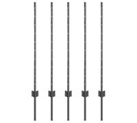 vidaXL Poteau de clôture. 5 pcs Gris 100 cm Acier, Poteaux de Jardin et terrasse, Solution en Acier Moderne pour espaces extérieurs, clôture Robuste pour projets à Domicile