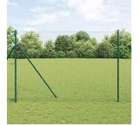 vidaXL Poteaux de clôture Lot de 7 Vert Ø32 mm 200 cm Acier galvanisé