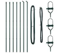 vidaXL Set de poteaux de clôture – Ensemble de 7, métal vert