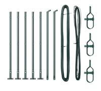 vidaXL Poteau de clôture – 7 pièces vert, acier, cylindrique, solide pour jardin et terrasse