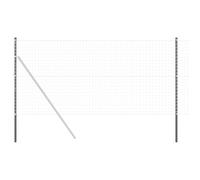 vidaXL Poteau de clôture en acier peint gris 160cm, facile à assembler, résistant à la rouille, pack de 12 avec des capuchons et vis pour des installations extérieures variées, protection UV, barrière
