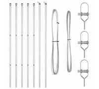 vidaXL Poteaux de clôture 42004224 – 7 pièces Ø32 mm 150 cm Acier galvanisé Argenté