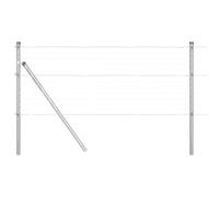 vidaXL Poteau de clôture enchâssé 7 pc Argenté Acier enduit de poudre | Conçu pour durer et offrir un bon support, Parfait pour l'extérieur, peu importe le temps, 120 cm de haut,