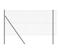 vidaXL Poteau de clôture. Gris 25 x 1,4 m (Maille de 25 x 25 mm), Poteau de clôture de Jardin et terrasse, barrière en Acier Durable, Design résistant aux intempéries et poudré