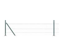 Clôture Hexagonale Vidaxl Verte 0.5x10 M Acier, Poteaux De Clôture Vidaxl Avec Plaques De Base 7 Pcs Ø32mm 70cm Acier Galvanisé