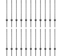 vidaXL Poteau de clôture vert 22 pcs Gris Métal