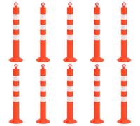 vidaXL Poteau de délimitation 10 pcs. avec chaîne 75 cm PE