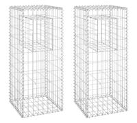 vidaXL Poteaux à panier de gabion 2 pcs 40x40x100 cm Fer