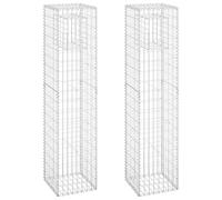 Vidaxl Poteaux À Panier De Gabion 2 Pcs 40x40x180 Cm Fer