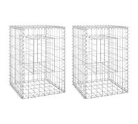 Vidaxl Poteaux À Panier De Gabion 2 Pcs 40x40x60 Cm Fer