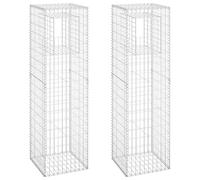 Vidaxl Poteaux À Panier De Gabion 2 Pcs 50x50x180 Cm Fer