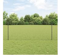 vidaXL Poteau de clôture 5 pcs – Acier gris 100 cm – Pour jardin et terrasse