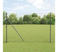 vidaXL Poteaux de clôture 13 pcs Gris Ø32 mm 210 cm Acier galvanisé 42004217 Gris