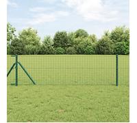 Vidaxl Poteaux De Clôture 13 Pcs Vert Ø32 Mm 100 Cm Acier Galvanisé