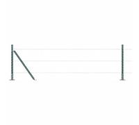 vidaXL Poteaux de clôture 13 pcs Vert Ø32mm 70 cm Acier galvanisé, Poteau de clôture cylindrique, Moderne, Durable, résistant aux intempéries, Ajustable en Hauteur, Solution sécurisée