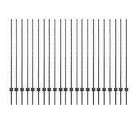 vidaXL Poteaux de clôture 44 pcs U-Channel Gris 180 cm Acier