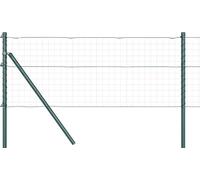 vidaXL Poteaux de clôture 52 pcs vert 3.2 x 3.2 x 80 cm acier