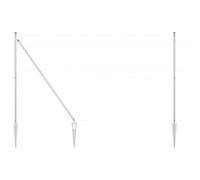 vidaXL Lot de 4 poteaux de clôture en acier galvanisé avec pointes et supports - 4 clôtures robustes - Design extérieur cylindrique lisse - 180 cm de haut - Parfait pour