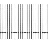 Vidaxl Poteaux De Clôture 44 Pcs U-Channel Gris 180 Cm Acier