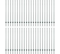 Vidaxl Poteaux De Clôture 44 Pcs U-Channel Vert 200 Cm Acier