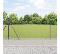 vidaXL Poteaux de clôture avec plaques de base 7 pcs Ø32mm 110cm acier galvanisé 42004304