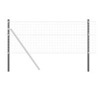 vidaXL Poteaux de Clôture Gris 100 cm - Set de 12 en Acier Émaillé, Résistants à la Corrosion et à la Rouille, Parfaits pour l'Extérieur, Installation Facile, Supportent Différentes Lignes, Idéals pou