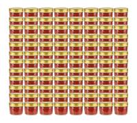 Vidaxl Pots À Confiture Avec Couvercle Doré 96 Pcs Verre 110 Ml