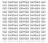 vidaXL Pots à confiture avec couvercles argentés 96 pcs Verre 110 ml Argent