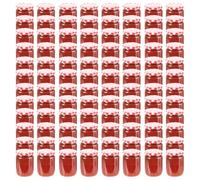 Vidaxl Pots À Confiture Couvercle Blanc Et Rouge 96 Pcs Verre 230 Ml