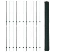 Pots De Clôture Vidaxl 11 Pcs U-Channel Vert 150 Cm Acier, Clôture Hexagonale Vidaxl Vert 1,5x50 M Acier