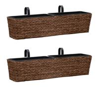 vidaXL Pots de fleurs 2 pcs jacinthe d'eau marron 45581