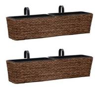 vidaXL Pots de fleurs 2 pcs jacinthe d'eau marron 45581 Marron G