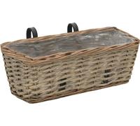 vidaXL Pots de fleurs pour balcon 2 pcs. Saule avec revêtement PE 40 cm