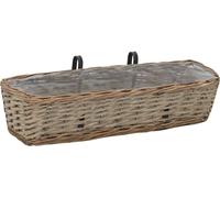 vidaXL Pots de fleurs pour balcon 2 pcs. Saule avec revêtement PE 60 cm